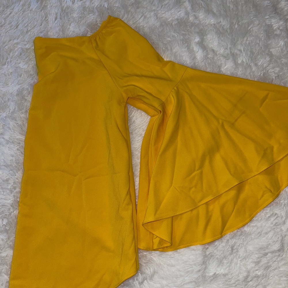 Yellow off the shoulder blouse